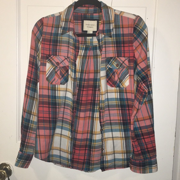 Forever 21 Tops - Forever 21 Plaid Button-Down